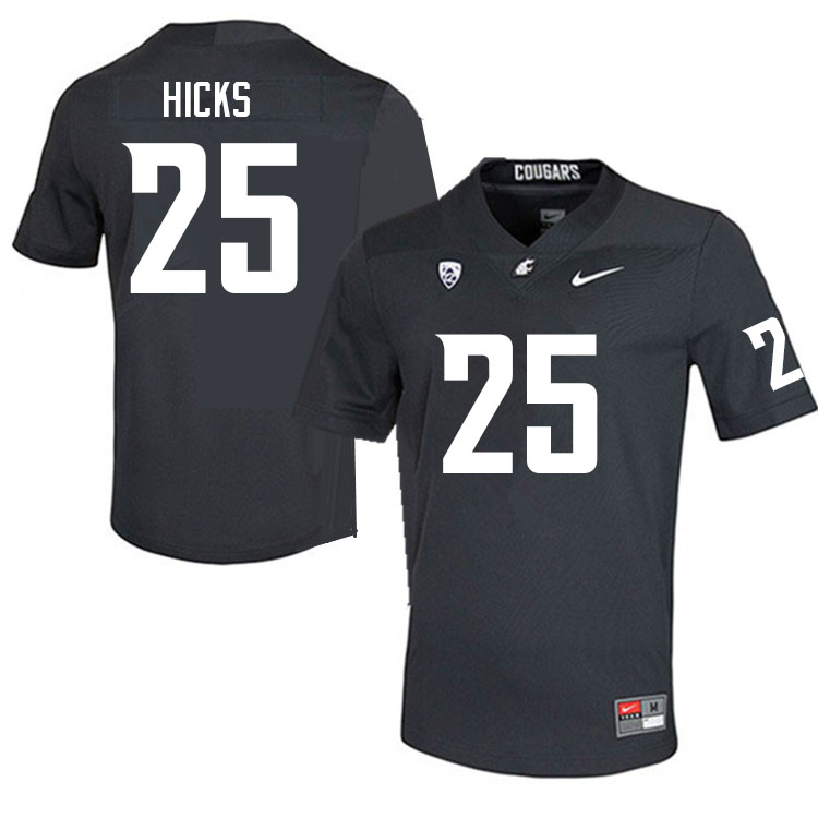 Washington State Cougars #25 Jaden Hicks College Football Jerseys Sale-Charcoal